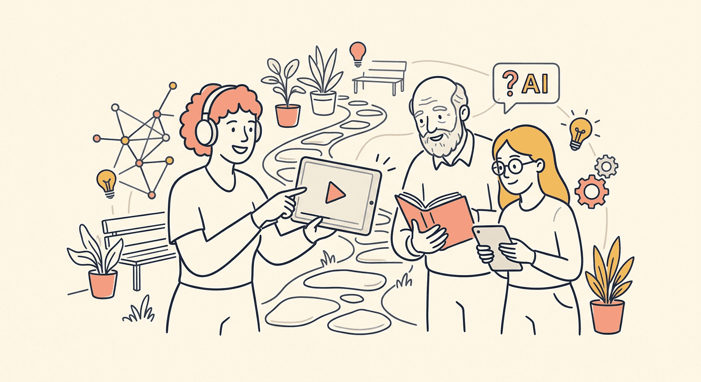 Church members learning together with video, books and an AI question lab